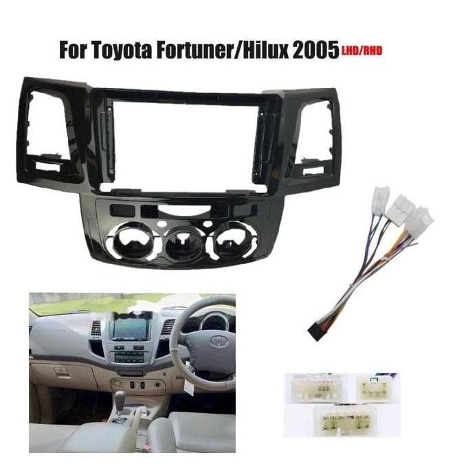 Frame Headunit Android 7 Inch / 9 Inch / 10 Inch Toyota Fortuner Vigo Hilux 2005 Manual Ac / Auto Ac