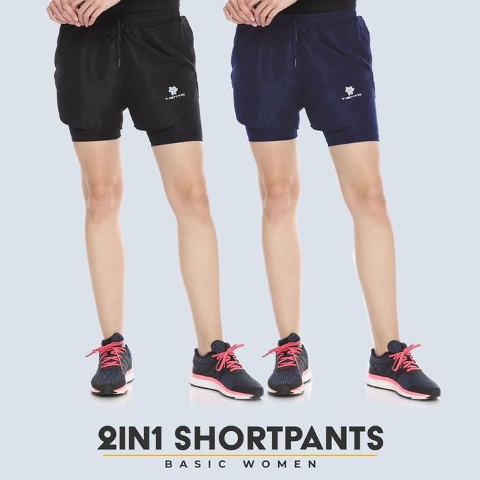 TIENTO CELANA LEGGING SHORT PANTS 2IN1 SPORTY LEGING WANITA