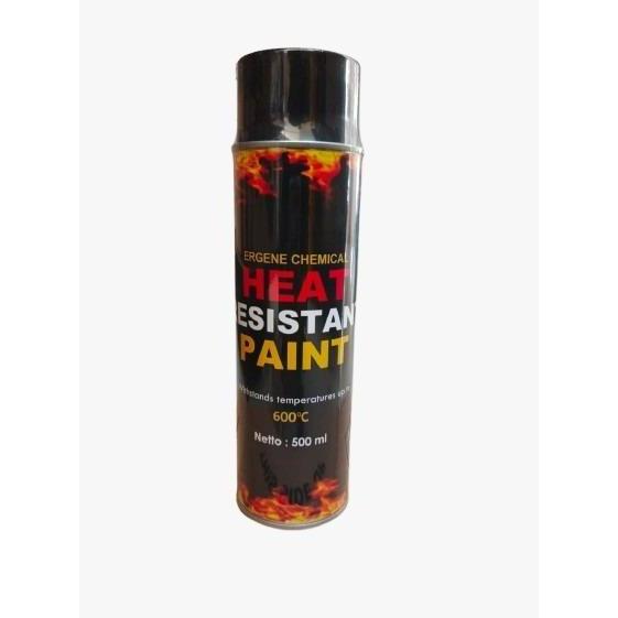 ERGENE 600C Spray 500ml Black glossy - Heat Resistant Paint - High Temperature - Hi-temp - Cat tahan
