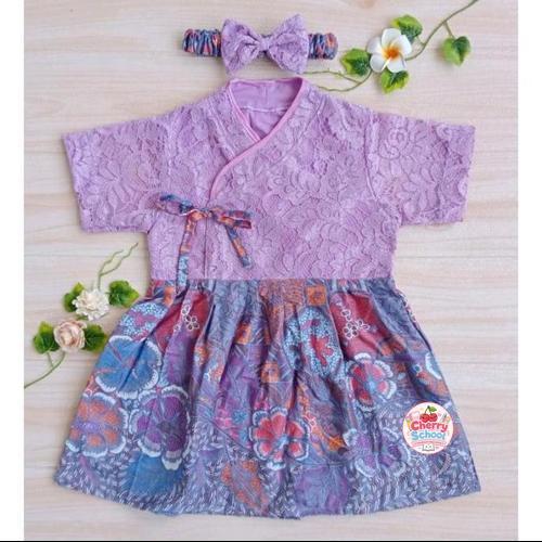 Hanbok Anak / Hanbok Batik /  Pakaian Hanbok Brokat warna Lilac