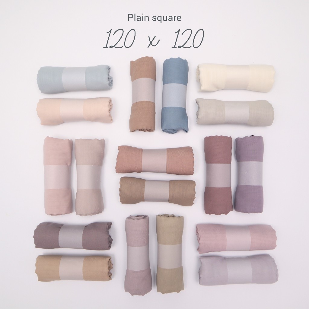 Bella square syari plain square jumbo polycotton premium (120x120)