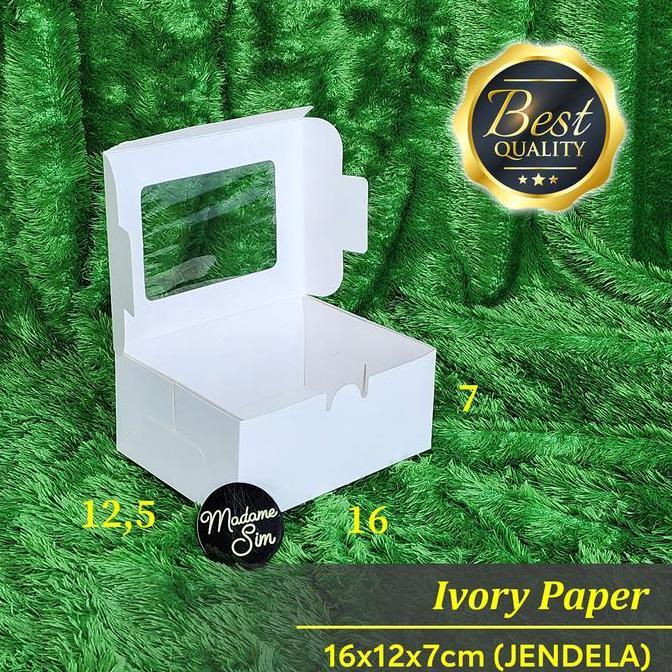 Top- Box Ivory - Snack Box Laminasi - Dus Roti - Kardus 16X12X7 (Jendela)