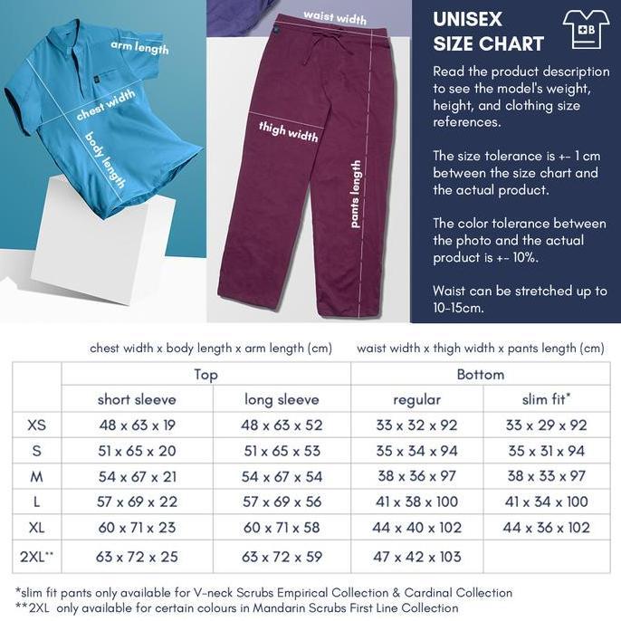 Baju Jaga Mandarin Plus - Scrubs Theatre Blues Cardinal