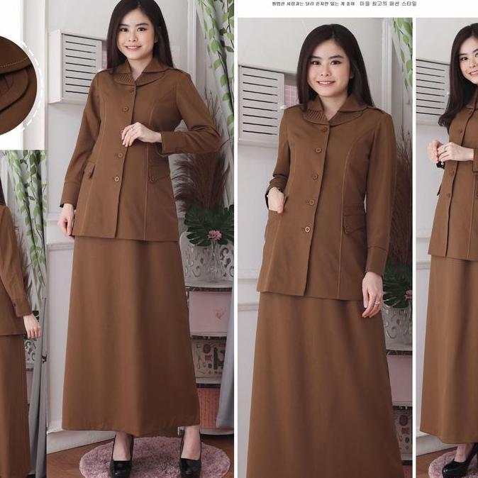 [CUCI GUDANG] Jas Blazer Wanita Asn Pns Model 7010 Warna Pemda Aceh Set Rok