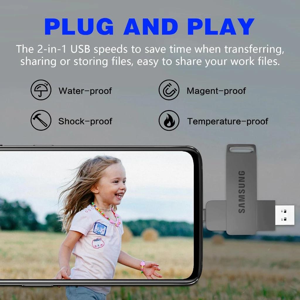Samsung Type C Flashdisk Metal Mini Usb 3.0 High Speed Flash Drive 1Tb 2Tb Metal U Disk Free Micro