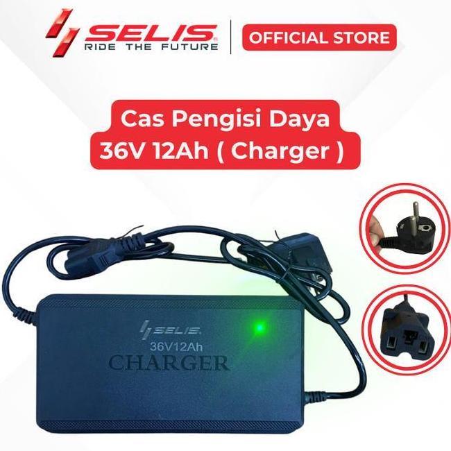SELIS - CAS PENGISI DAYA 36 VOLT 12 AH SEPEDA MOTOR LISTRIK SLA ( LEAD ACID ) UNIVERSAL ( CHARGER ) 