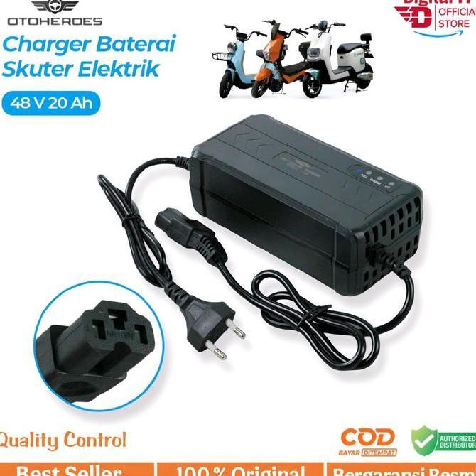 OTOHEROES CHARGER BATERAI SKUTER LISTRIK 48V 20AH FAST CHARGING AMAN KOMPATIBEL UWINFLY SELIS VOLTA 
