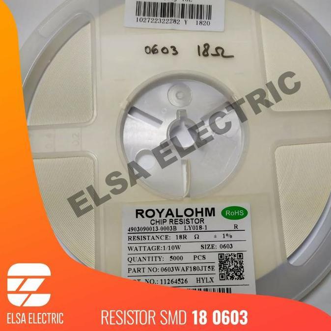 RESISTOR SMD 0603 18 OHM 18R 18OHM 1% 1/10W