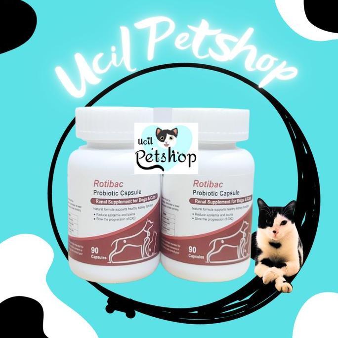 ROTIBAC PROBIOTIC SUPLEMEN RENAL KIDNEY GINJAL KUCING ANJING (1 BOTOL = 90 CAPS)