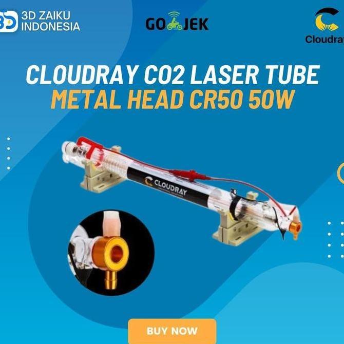 Cloudray CO2 Laser Tube Metal Head CR50 50W Tabung Laser