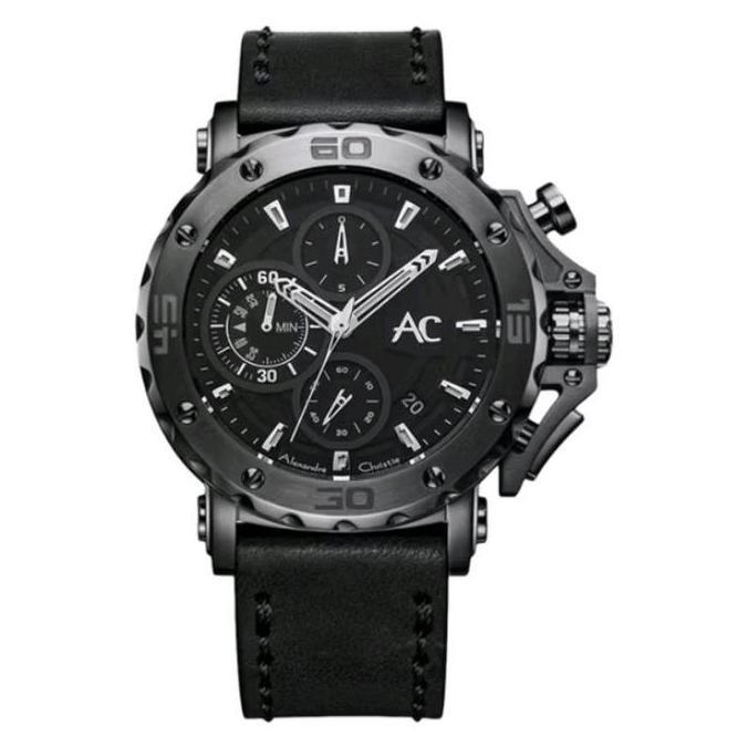 ALEXANDRE CHRISTIE AC9205MC / AC 9205 MC  BLACK LEATHER
