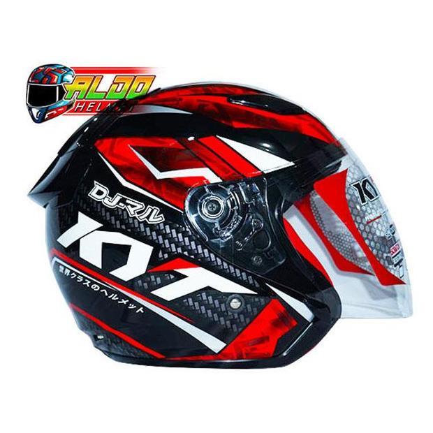 Metz- Helm Kyt Dj Maru Motif #15 Black Red #Helm Kyt #Kyt Halface Cewek Cowok