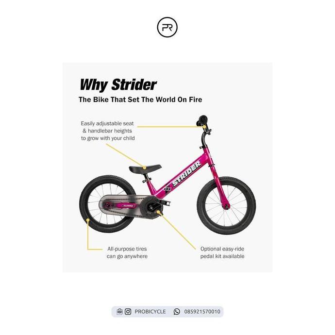 Promo SEPEDA ANAK PUSH BIKE STRIDER BIKE 14x SPORT PINK BUNDLING WITH PEDAL KIT Diskon