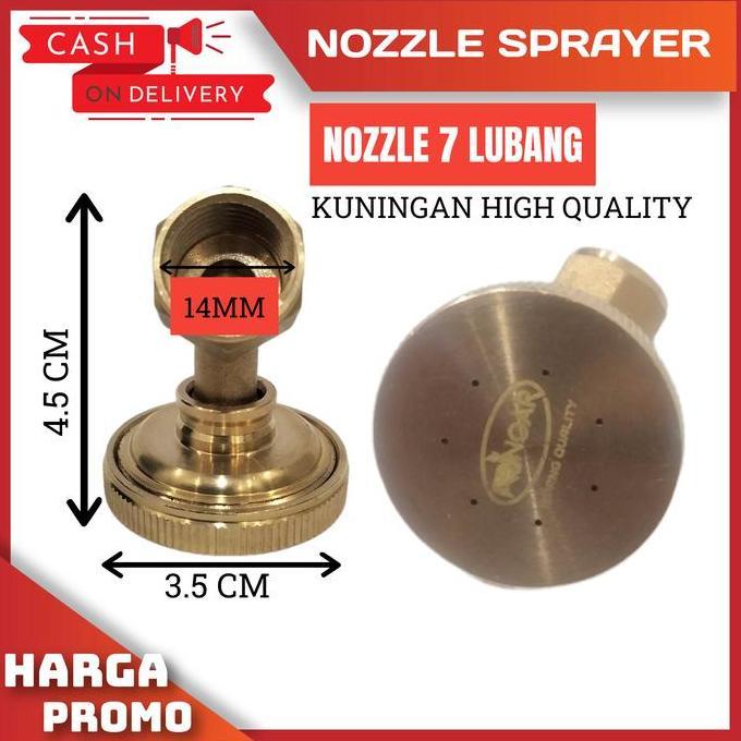 NOZZLE BENGKOK 7 LUBANG SPRAYER EMBUN NOZLE KUNINGAN SPUYER MISTING
