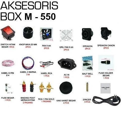 SC AKSESORIS BOX POWER AMPLIFIER M-550 M 550 PERLENGKAPAN BOX SOUND AUDIO SYSTEM M550 M-550