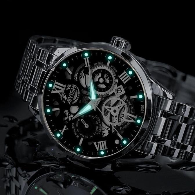 Bw- Aiyishi Jam Tangan Pria Dial Beronggakuarsa Anti Air Tali Stainless Steel Jam Tangancowok Tches 