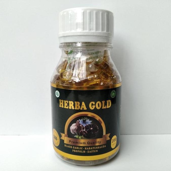 Health- Kapsul Herba Gold Isi 200 - Black Garlic Habbatussauda Propolis Zaitun