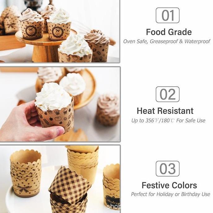 Box- Paper Cup Cupcake Cup Muffin Kertas Cup Cake / Cake Muffin Cokelat