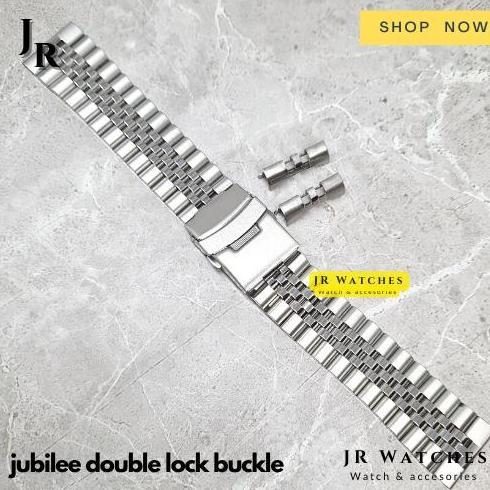 Bw- Solid Jubilee Bracelet Double Lock Buckle Tali Jam Rantai Strap