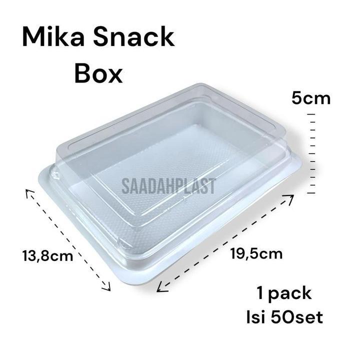 Mika Kue Snack Box Putih / Tray Box Bento Brownies Tanpa Sekat