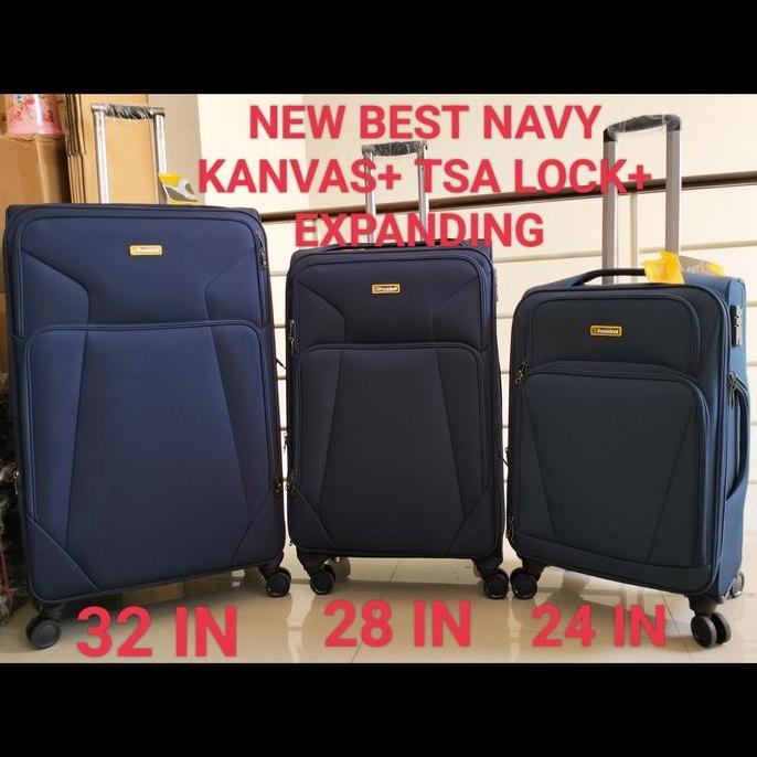 BEBAS ONGKIR - KOPER KAIN PRESIDENT 28 INCHI JUMBO KANVAS RODA 4 PUTAR TSA 180623