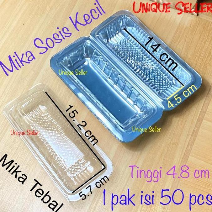[Isi50] Mika Sosis Kecil PET Food Grade Tebal / Tray Mika Tempat Sosis Kecil Hotdog Corndog Sate Jag