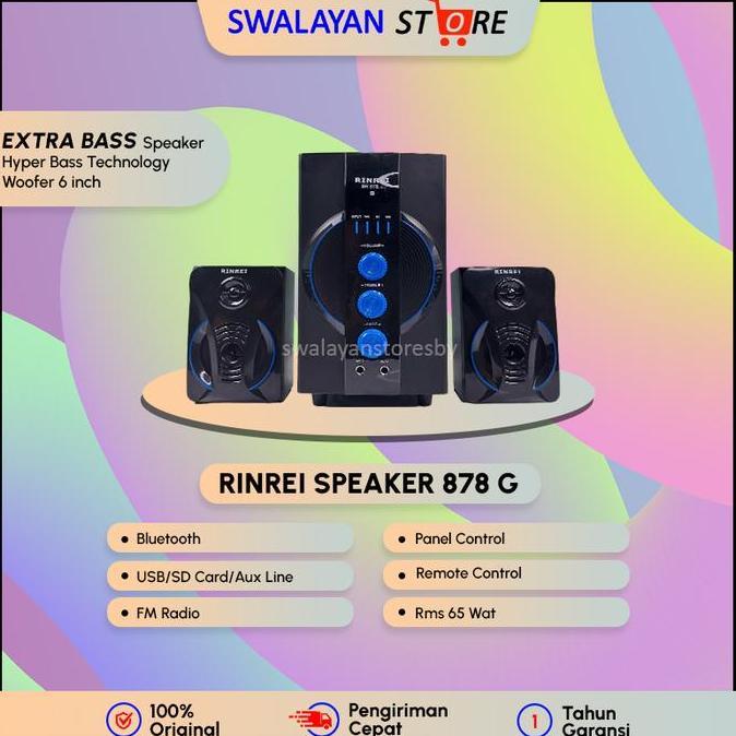 Promo RINREI - Speaker Bluetooth Multimedia SR-878G | Garansi 1 Tahun Diskon