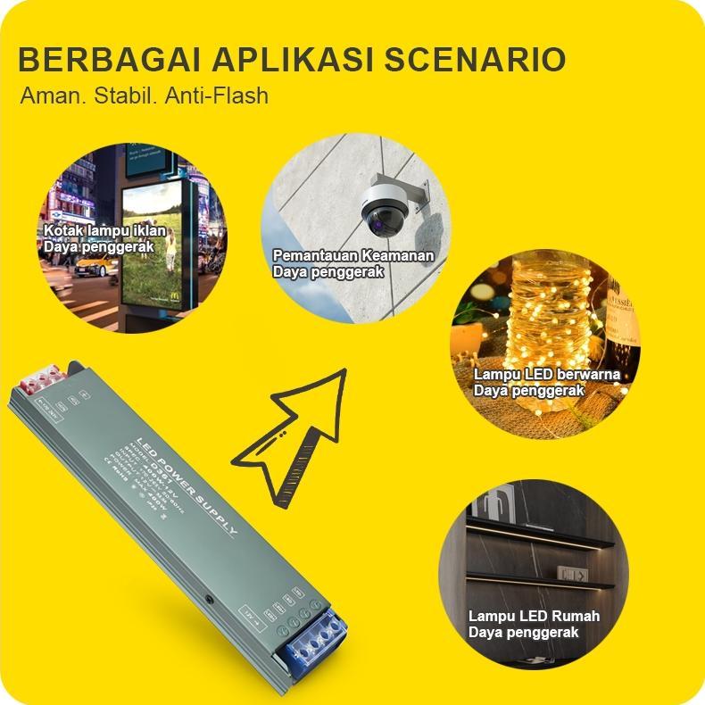 POWER SUPPLY Lampu Strip LED 12V Transformator Kamera TV/Strip Cob Ultra-Tipis Catu Daya Best