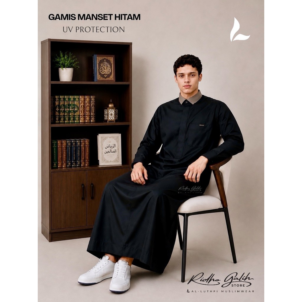 AL-LUTHFI | JUBAH / Gamis Pria Dewasa BLACK SERIES