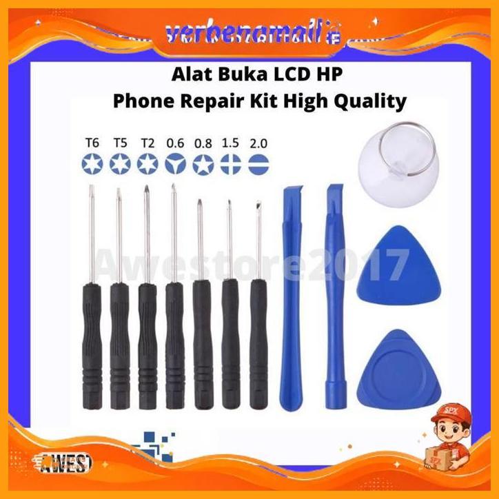 12 Pcs Alat Buka Lcd Hp Bongkar Layar Service Iphone Android Obeng Set Servis New Arrival