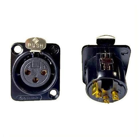 SOKET XLR FEMALE 3 PIN METAL POWER MIC KONEKTOR SOKET 3-POLE PANEL AUDIO SOUND BOX
