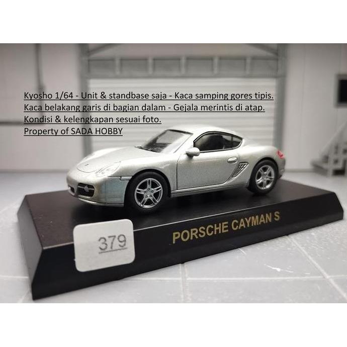 KYOSHO 1/64 PORSCHE CAYMAN S SILVER UNIT & STANDBASE ONLY S2025