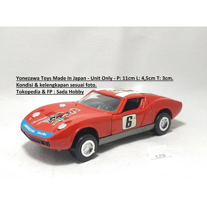 VINTAGE DIECAST YONEZAWA DIAPET 1/40 LAMBORGHINI MIURA MERAH JAPAN UNIT ONLY S2025