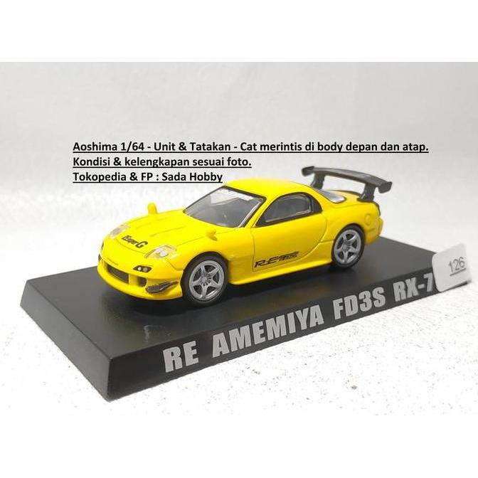 DIECAST AOSHIMA OPTION 1/64 MAZDA RX-7 RE AMEMIYA FD3S RX7 KUNING S2025