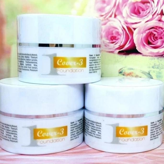 Pele - Cover 3 Foundation Spf 50 No 1 -Sunblock Sunscreen Tabir Surya Nomor 1