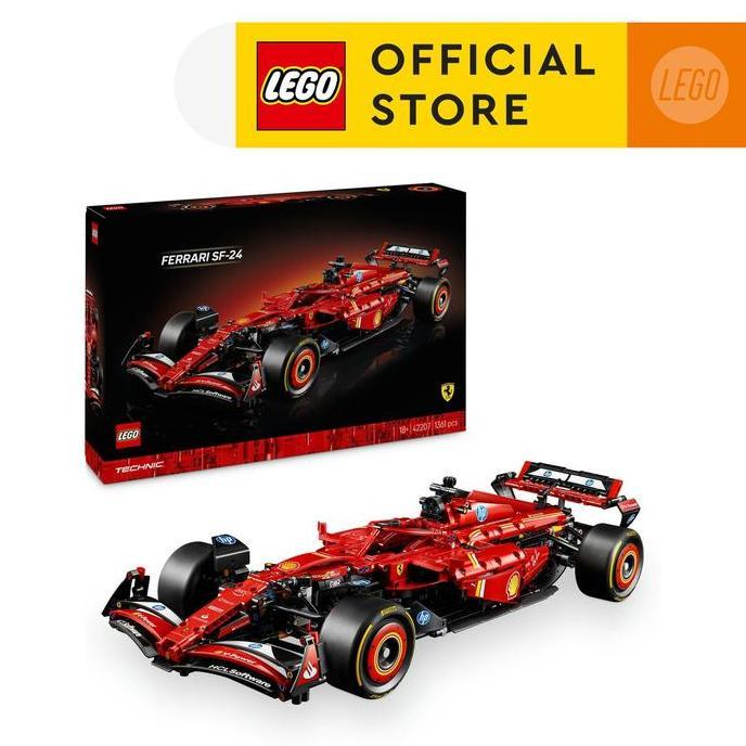 dbwahyutoko - lego technic 42207 ferrari sf-24 f1 car (1,361 pieces) mainan susunan balok (18 tahun+