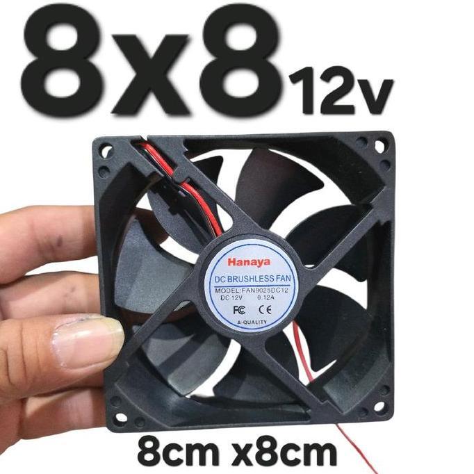 HIMAX GLOSIR KIPAS 8X8 12V 8X8 DC COOLING MOTOR FAN KIPAS DC 12 V VOLT 8 CM PENDINGIN 8CM 80MM 80 MM