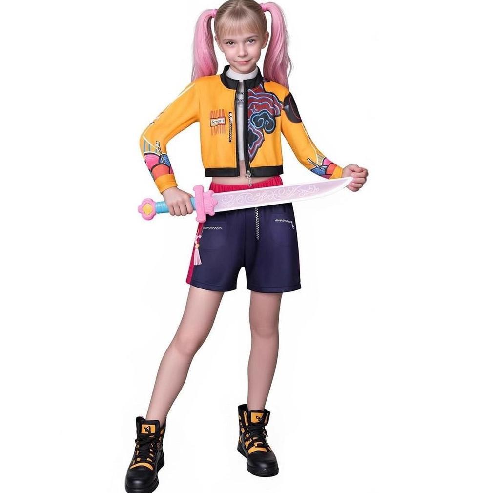 Free Ongkir Kostum Rumi Zoey Mira Huntrix Kpop Demon Hunter Cosplay Baju Pakaian Anak Perempuan Prem
