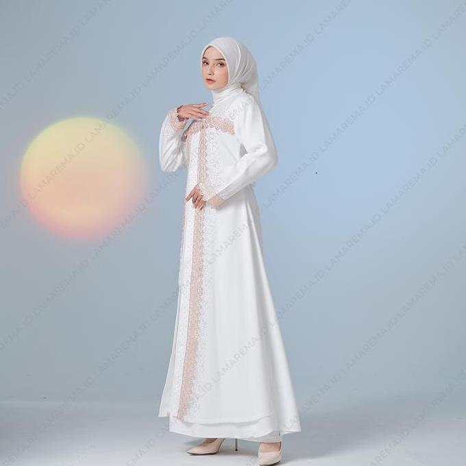 Dress- Baju Gamis Putih Nita / Dress Putih Muslim / Gamis Rna Putih / Abaya Putih / Gamis Putih Meh 