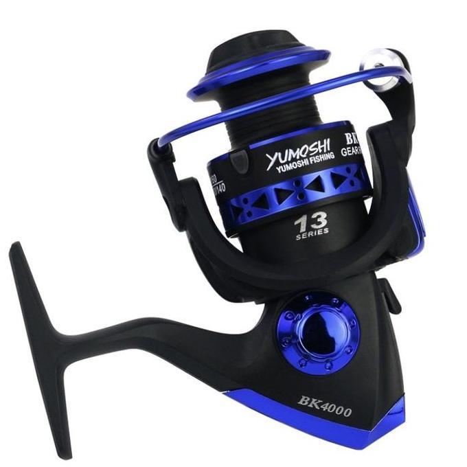 Fish- Reel Pancing Yumoshi Bk1000-7000 Spool Metal Biru 12Bb+1