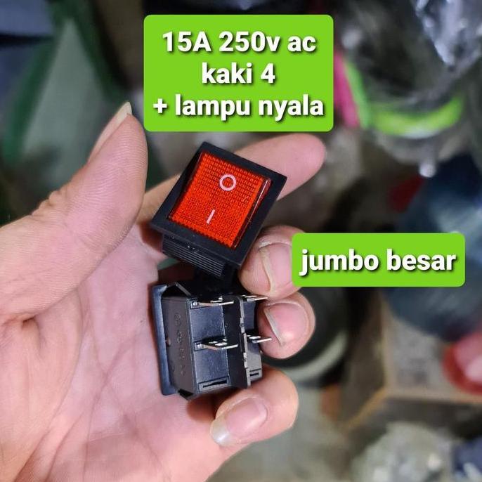 HIMAX ROCKER SWITH BESAR SAKLAR ON OFF BESAR JUMBO TOMBOL 4P 4PIN PUTIH