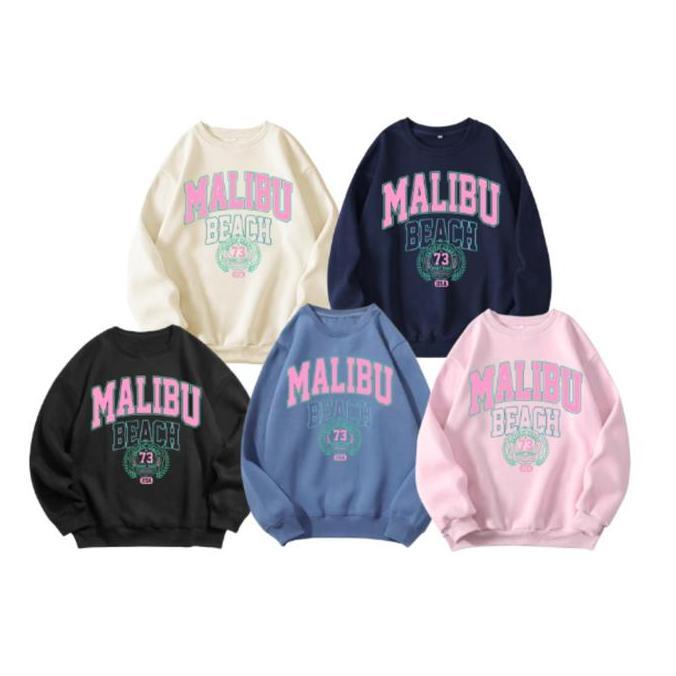 DR222 - Sweater Crewneck Wanita Oversize Premium Artikel Malibu
