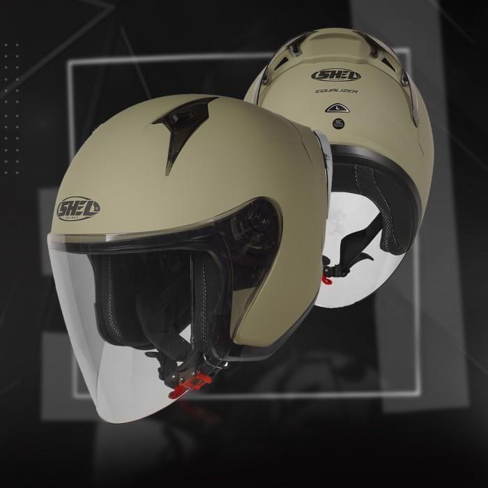 TERLARIS - SHEL EQUALIZER SOLID - Helm Half Face | SHEL | Equalizer | Shel Equalizer | Shel Polos | 