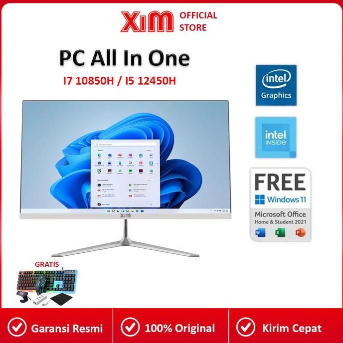 lapakkibo - xim pckomputer pc all-in-one i7-10850h i5-12450h terbaru fhd super tipis intel core untu