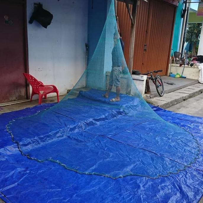 jala ikan jala udang bahan nilon 3,3 meter jala lempar termurah lubang jari kelingking timah super n