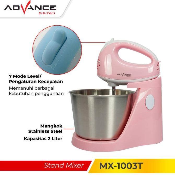 Kit- Advance Mx-1003T Stand Mixer 2In1 Kapasitas 2L Speed 7 Level Garansi Resmi 1 Tahun