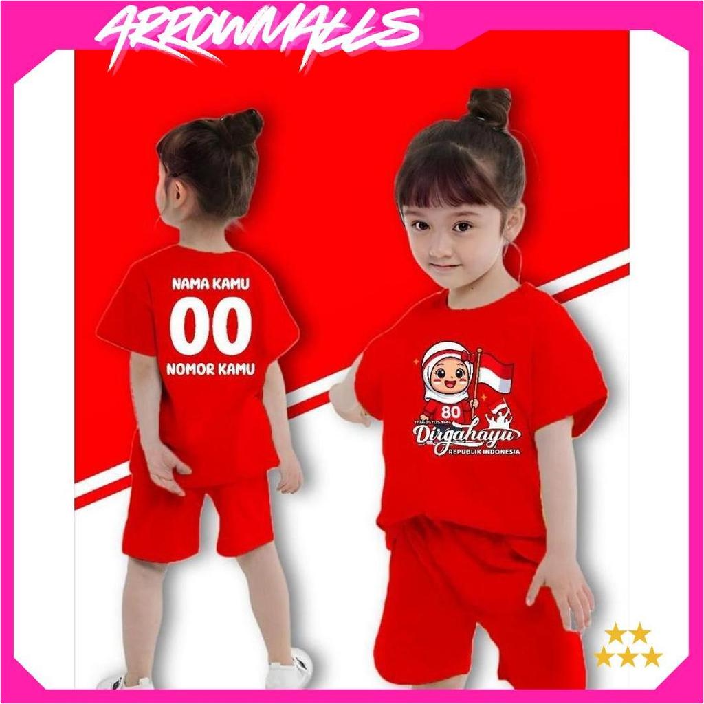 Baju / Setelan / Oneset Baju & Celana Anak UNISEX STA1455 Edisi 17 Agustus Dirgahayu Kemerdekaan Ind