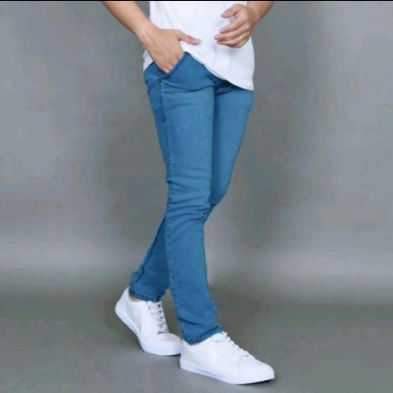 official jeans panjang strech skinny slimfit pria denim dewasa dan lajang