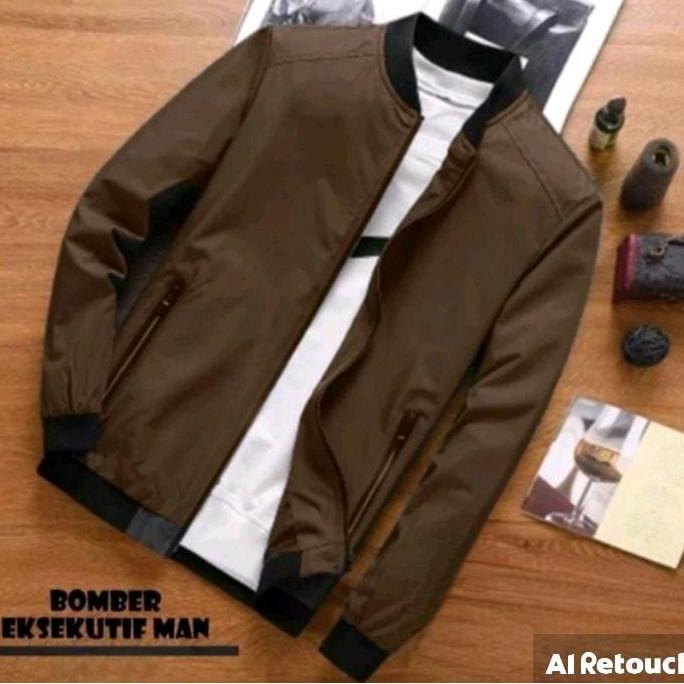 STYLE FASHION Jaket Parasut Bomber Pria_Jaket Bomber Exsekutif Man Stylist Casual Nyaman ( BAHAN PAR