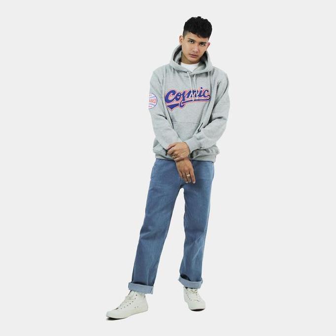 Cosmic Jaket Sweater Hoodie Pria SHEIN Bordir Katun Fleece Nyaman Fit Panjang Casual Crewneck Sweats